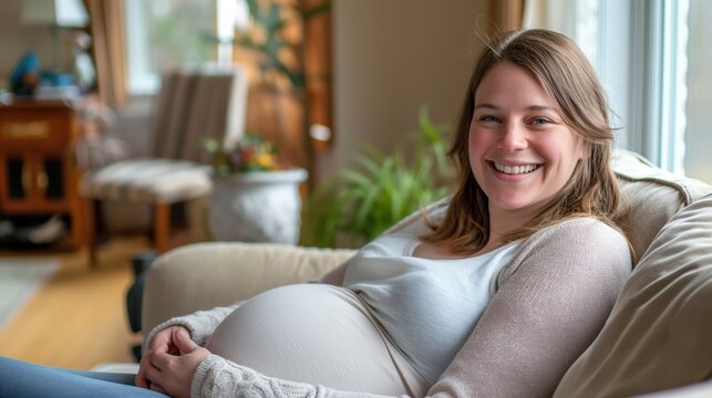 Portrait of a happy pregnant woman / expectant mom / pregnancy / women's health