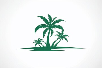 Obraz premium Minimalist Palm Tree Logo on a White Background, Serving as a Simple
