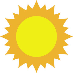Sun. Yellow  icon isolated on white background.