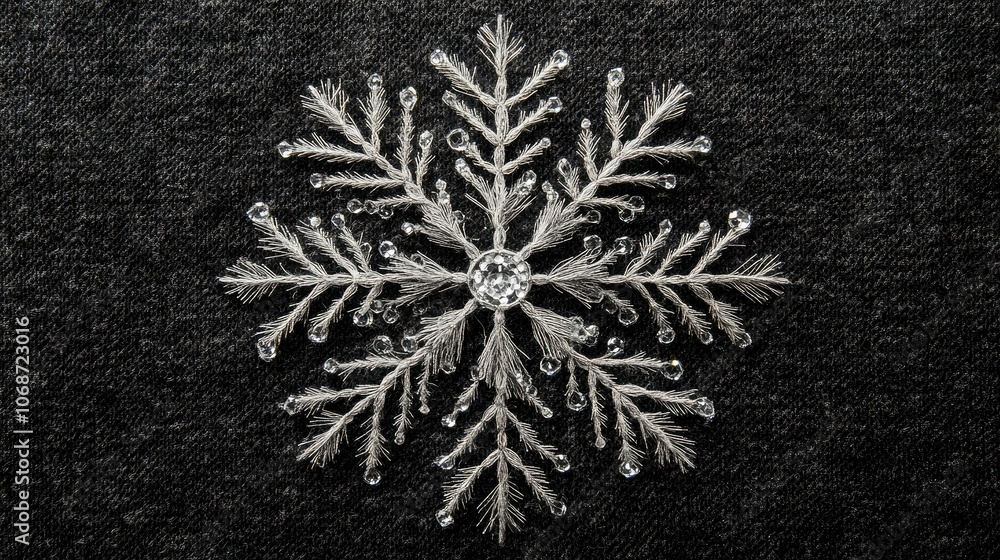Poster Intricate Snowflake Design on Dark Background