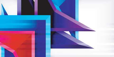 Arrows with 3d effect abstract background. Triangles on light grey backdrop