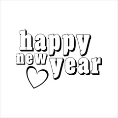 Happy new year logo new year typography