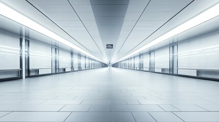 Fototapeta premium Modern Minimalist Corridor in Bright Space
