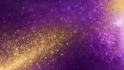 Holographic gold shifting into a gradient of deep purple with shimmering light reflections sweeping, AI Generated