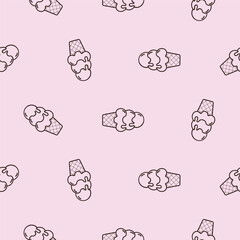 vector repeated ice cream pattern design, seamless pattern background