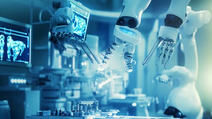 Robotic Arms Working in a Factory Setting