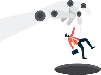 Robots replace human jobs, white-collar workers are thrown into the hole.

