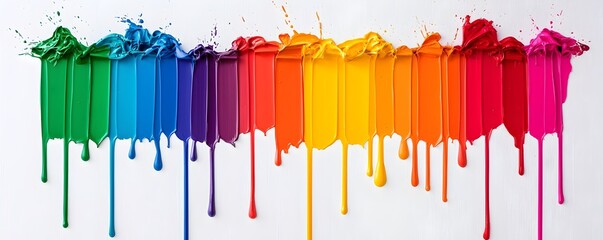 Obraz premium Viscosity Bold Brush - Dynamic Abstract LGBTQ Pride Art with Rich Texture and Vibrant Hues in Heavy Layers for Creative Projects