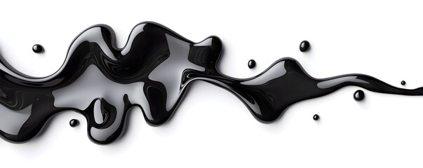 Obraz premium Viscosity Bold Brush Stroke Abstract Ink Lines with Intense Contrast and Fluid Design - Captivating Artistic Expression for Modern Decor and Creative Projects