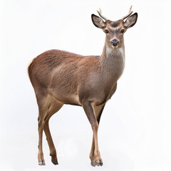 Obraz premium biche, cerf, animal, faune, faon, mammifère, nature, sauvage, , brun, gazon, cabrer, isolé, jeune, bébé, blanc, fond blanc, debout, chevreuil, vert, bois, extérieur