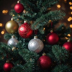 Fototapeta premium The tree glows bright with delightful holiday cheer