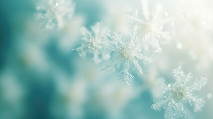 Delicate Snowflakes on a Soft Background