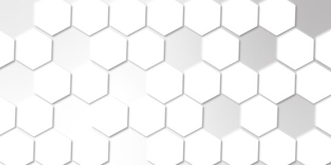 Abstract white background with hexagons. Abstract hexagon polygonal pattern background vector. seamless bright white Pattern with hexagons illustration of a honeycomb. Futuristic surface .	