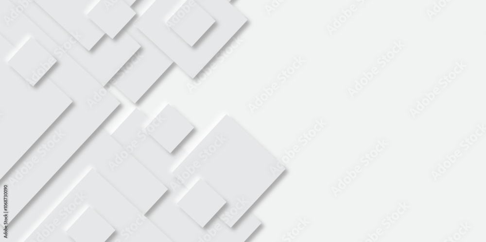 Poster abstract grey square shape with futuristic concept embossed papercut background with neomorphism abs