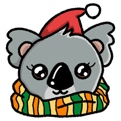Cute Koala Christmas Animal Cartoon Character