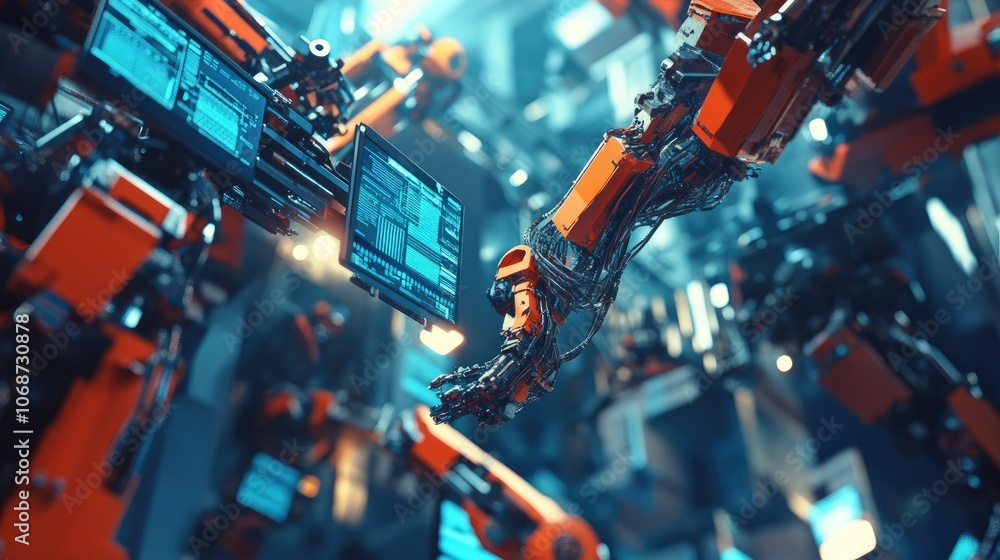 Aufkleber advanced robotics in a high-tech manufacturing environment