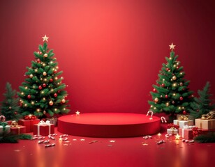 Festive Christmas Stage Backdrop