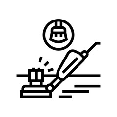 floor polishing home maintenance line icon vector. floor polishing home maintenance sign. isolated contour symbol black illustration