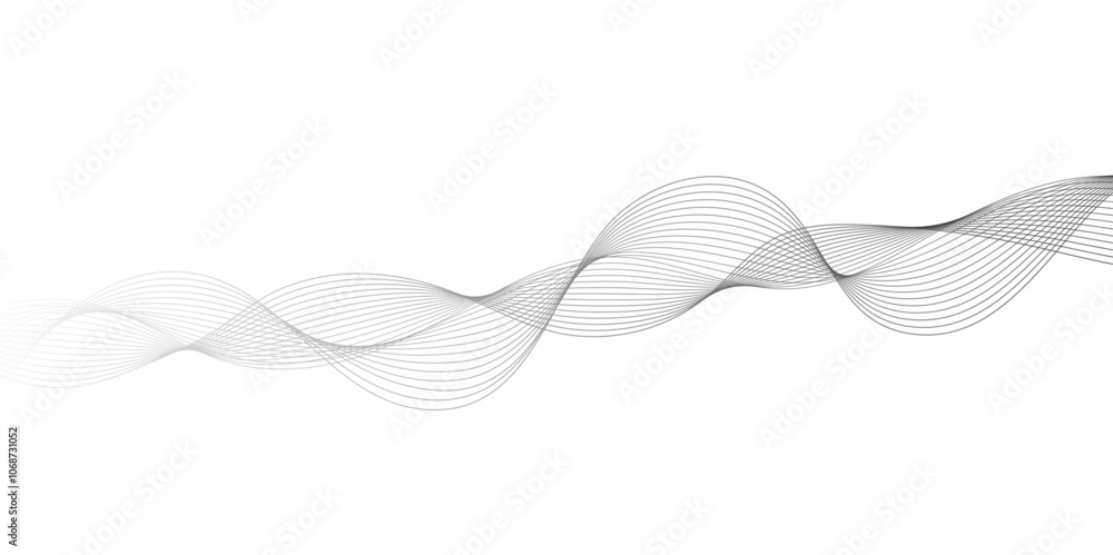 Poster abstract wave element for design. digital frequency. elegant abstract smooth swoosh speed gray wave 