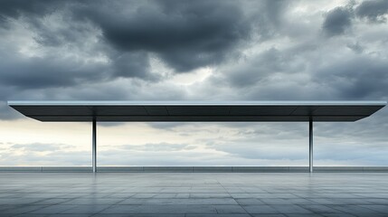 Modern Architectural Structure Under Dramatic Sky