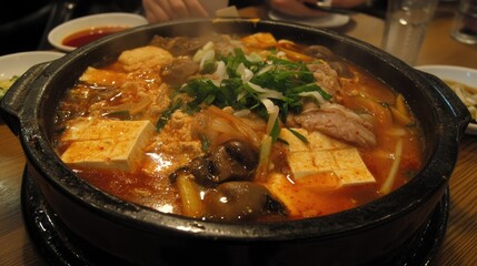 Spicy Hot Pot With Tofu and Vegetables