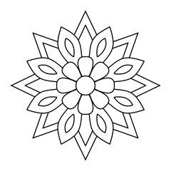 Outline Mandala for coloring Book Page, tattoo design, vector file