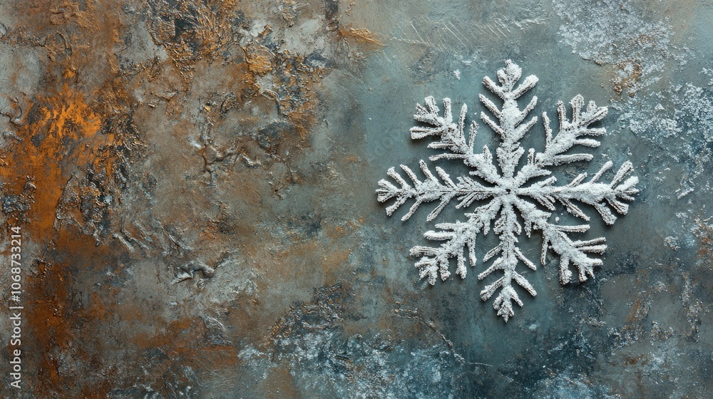 Poster snowflake on textured background crafting visual interest