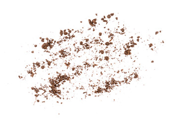 Mound of soil, fine brown dirt powder, graphic design element on a transparent background