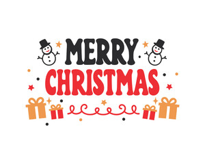 Merry Christmas typography illustration design