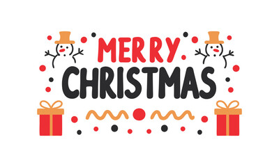 Fototapeta premium Merry Christmas typography illustration design