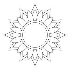 Simple floral mandala design for coloring book, vector file