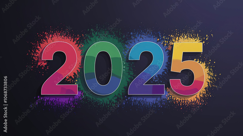 Fototapete 2025 design with multi color splashes on them