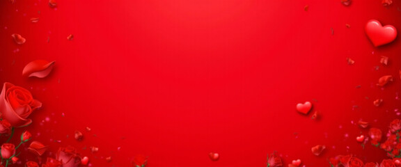 Ai generates stunning red background with roses and petals for pii jay diary project