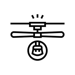 ceiling fan cleaning home maintenance line icon vector. ceiling fan cleaning home maintenance sign. isolated contour symbol black illustration