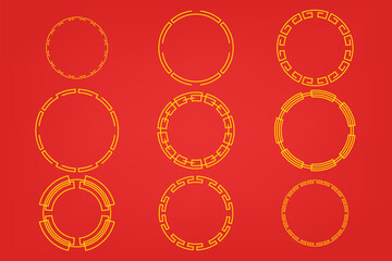 Chinese Oriental Border Frame Ornament  For Lunar Festival Decoration