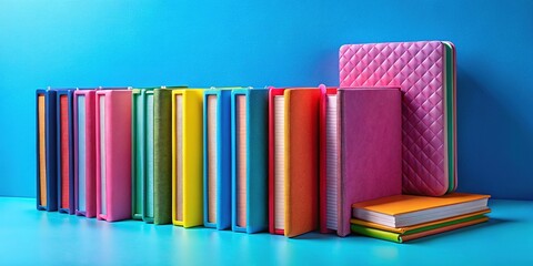 Notebooks on Blue Background - Modern Study Inspiration