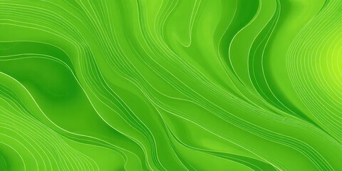 Organic green lines flowing seamlessly in abstract wallpaper design, foliage