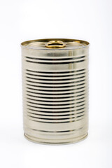 Aluminium can on a white background
