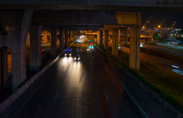 traffic at night  in the city