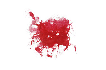Red watercolor paint brush stroke isolated on transparent background. art and watercolor painting concept.