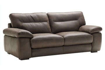 Fototapeta premium Modern leather sofa in contemporary design with side view details
