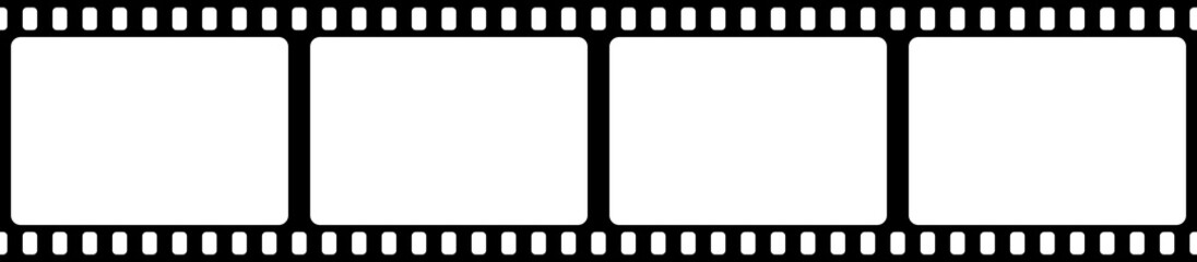 Grunge film strips. Old retro cinema movie strip. Video recording illustration.