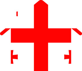Obraz premium Home Shape Of Icon Georgia Flag