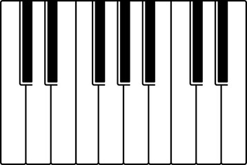 Piano keys. Musical instrument keyboard illustration.