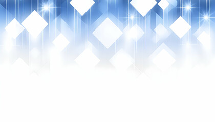 Obraz premium Abstract geometric background with white diamond shapes and blue lines.