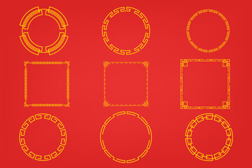 Chinese Oriental Border Frame Ornament  For Lunar Festival Decoration