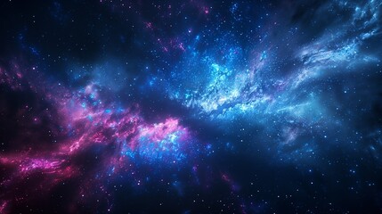 Fototapeta premium A spectacular display of vibrant colors fills the night sky as cosmic clouds swirl