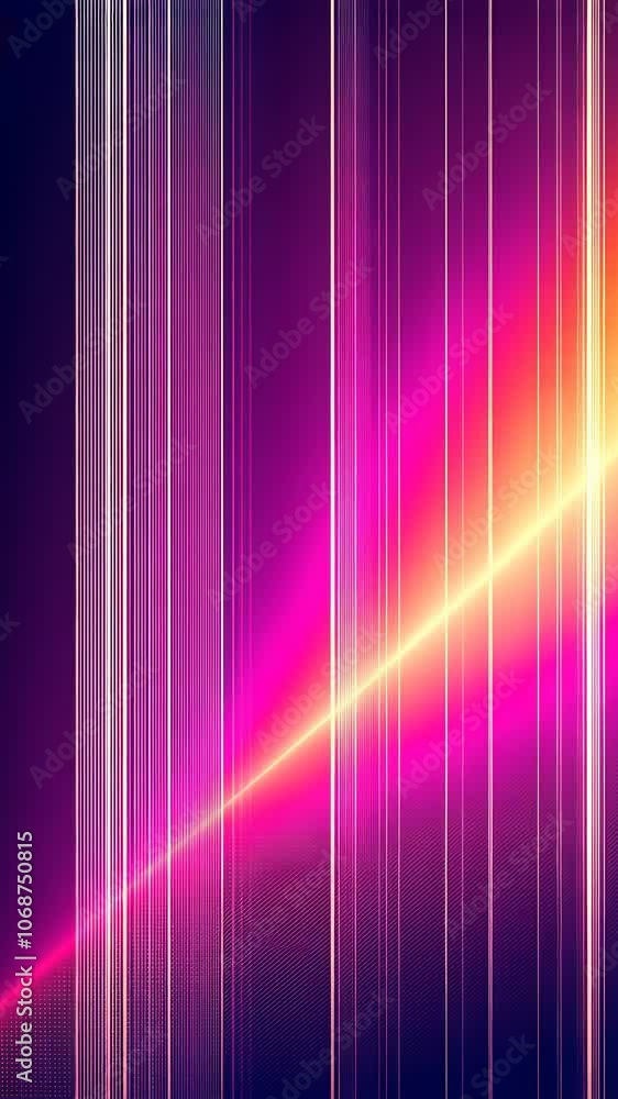 Poster dynamic neon light streaks creating vibrant visual symphony in vertical motion