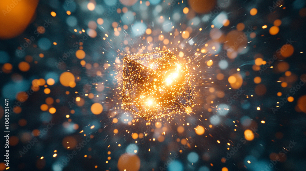 Aufkleber dynamic explosion of light and color in a cosmic setting showcasing vibrant energy particles