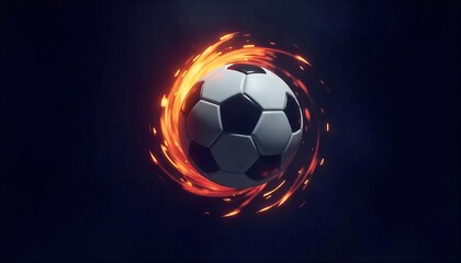 Naklejka premium High-Impact Soccer Ball in Blazing Flames